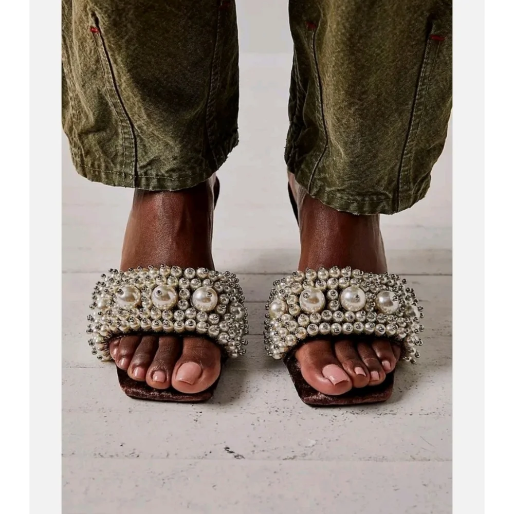 Free People JEFFREY CAMPBELL Portia Pearl Heels Size 9 - Picture 7 of 7